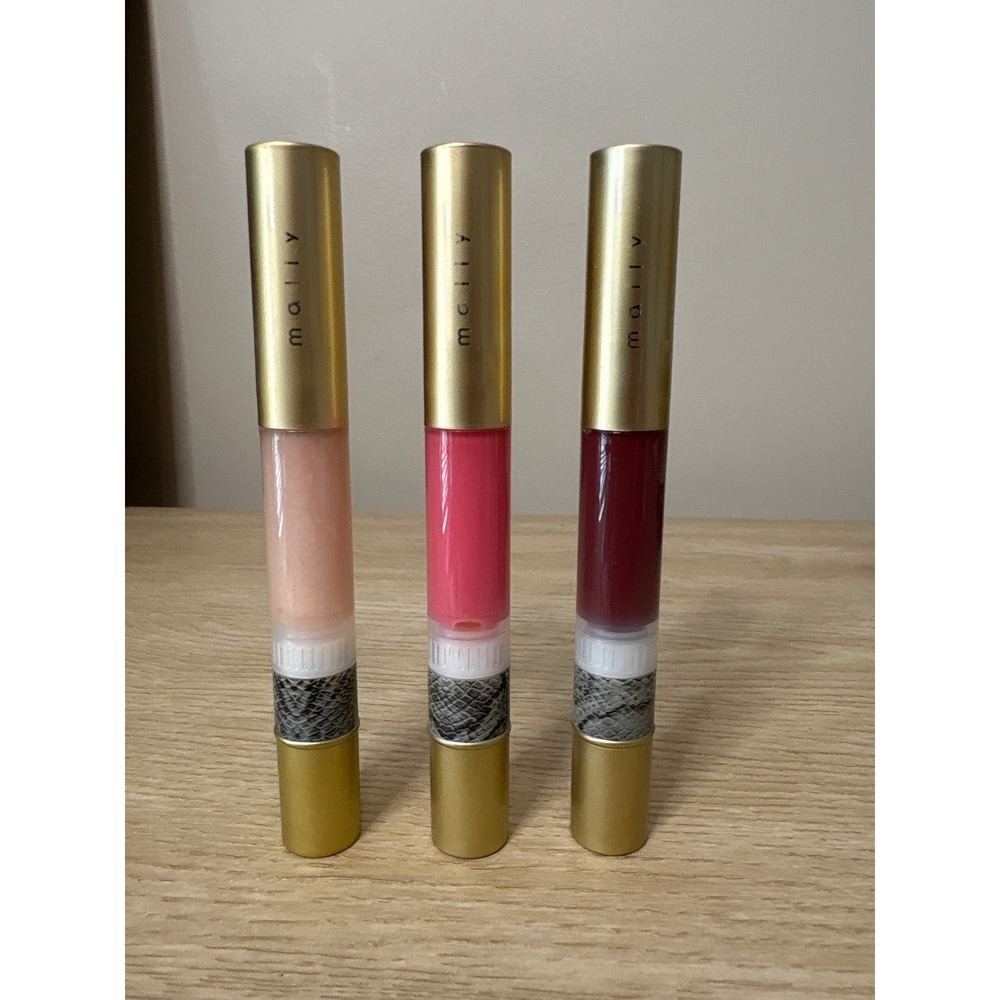 Mally High Shine Liquid Lipstick Bundle 3pc Pearly Girl Pop OPink Sweet Berry